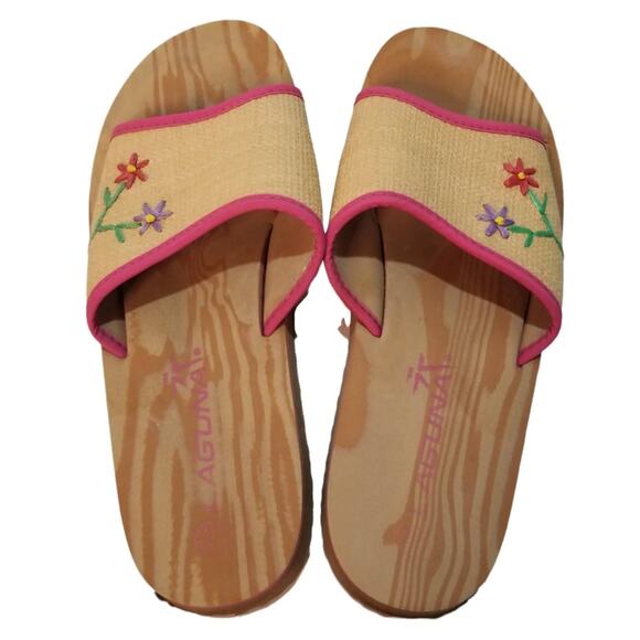 laguna Shoes - Laguna shoes slides womens 8 Slip on Sandals flowers
